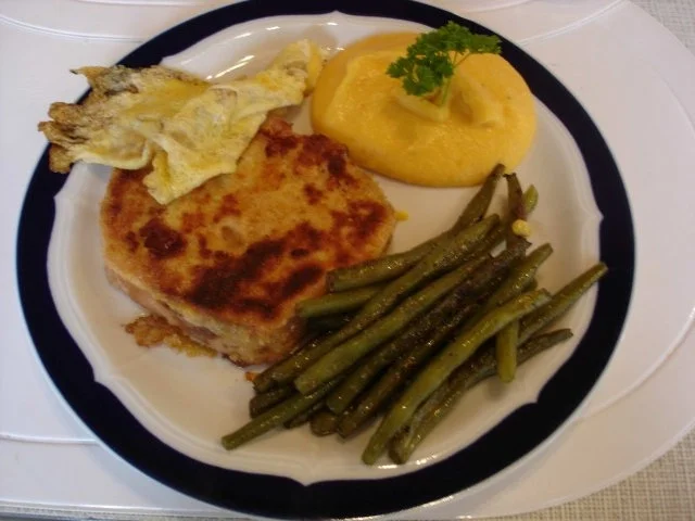 Gebackener Leberkäse mit grünen Bohnen und Möhren-Kartoffelpüree - Rezept - Bild Nr. 10