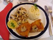 Hähnchenschnitzel mit Champignons und Eierspätzle - Rezept