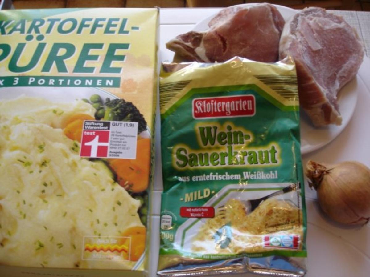 Kassler Kotelett mit Sauerkraut und Kartoffelpüree - Rezept - Bild Nr. 2