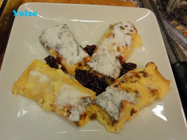 Rezept: Überbackene Topfenpalatschinken Überbackene Topfenpalatschinken - Rezept