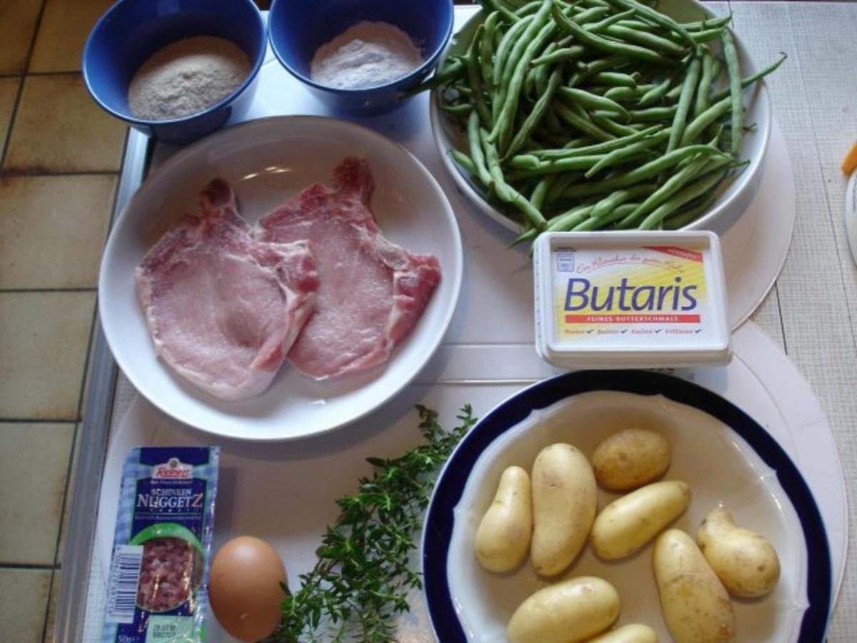 Kotelett mit Speckbohnen und Kartoffeln - Rezept - Bild Nr. 2