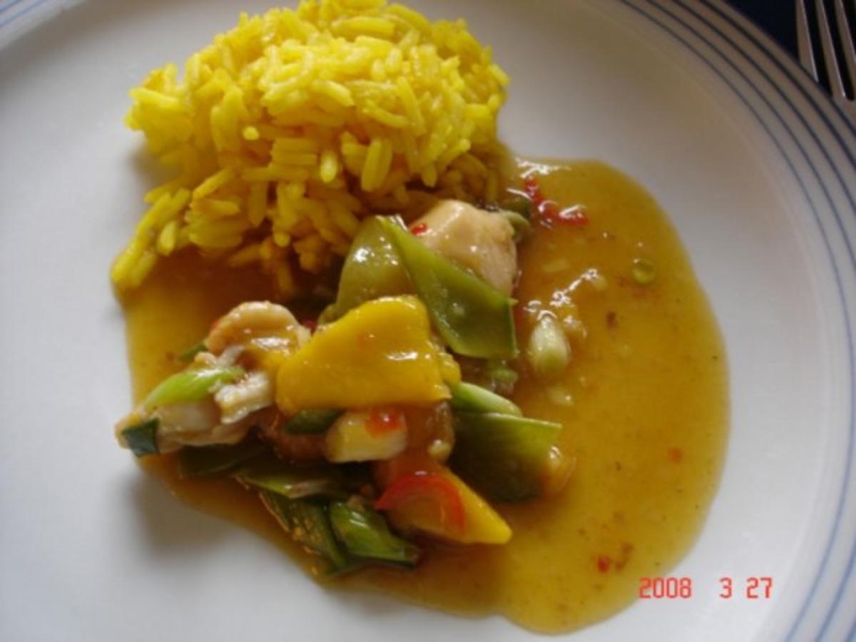 Bilder für Mangohähnchen mit Curcuma Reis - Rezept