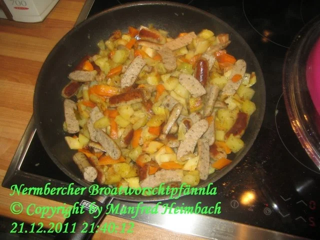 Rezept: Fleisch - Nermbercher Broadworschtpfännla Fleisch - Nermbercher Broadworschtpfännla - Rezept