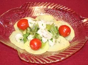 Pulposalat mit Staudensellerie auf Kartoffelcarpaccio - Rezept