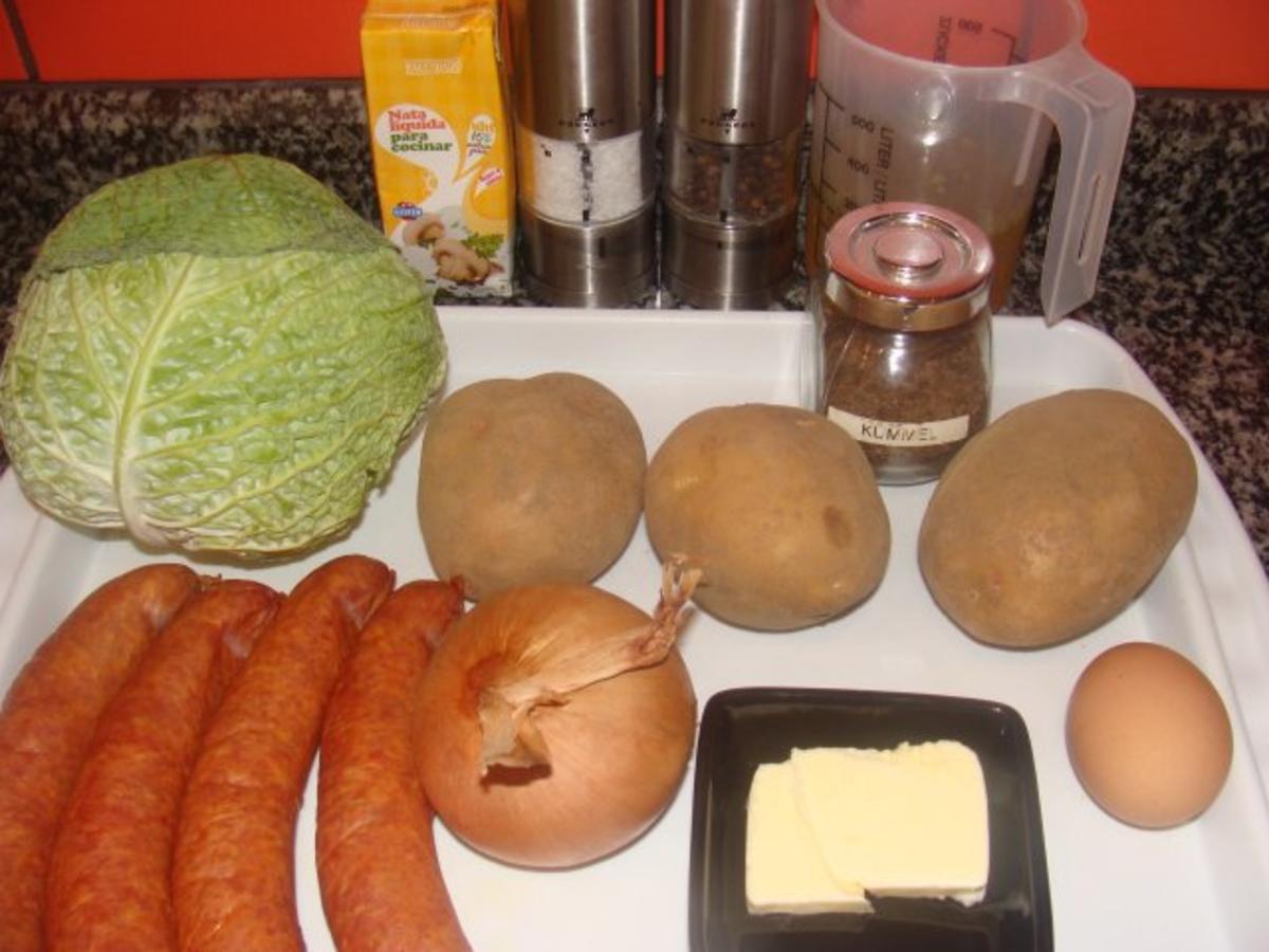 Eintopf : Wirsing- Kartoffeltopf mit Mettenden. - Rezept - Bild Nr. 3