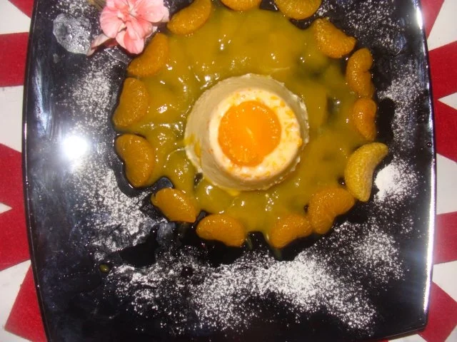 Nachtisch : Mandarinencreme auf Mangospiegel - Rezept