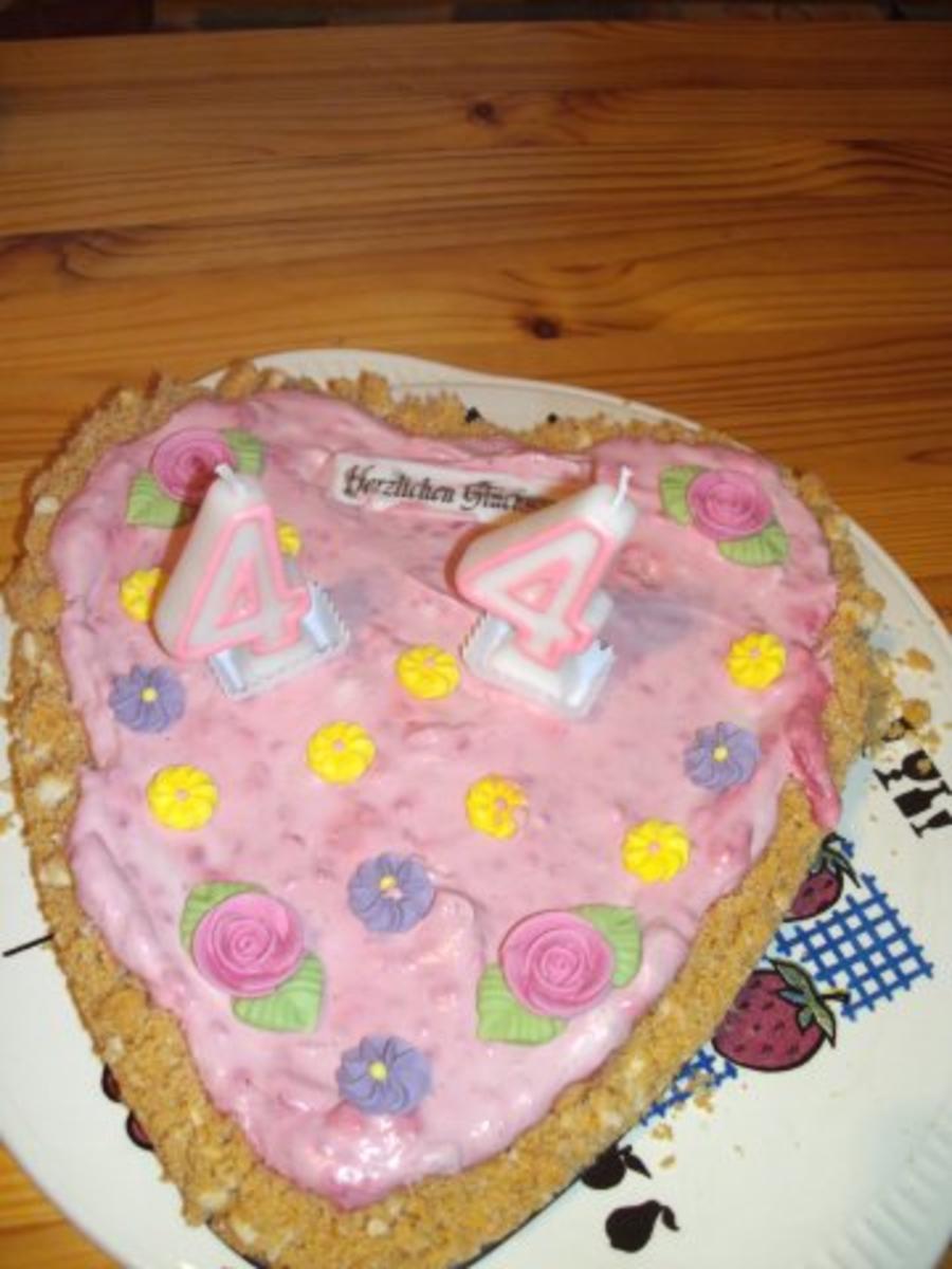 Bilder für backen / Kuchen: Geburtstagstorte mit Himbeeren und Erdbeeren - Rezept