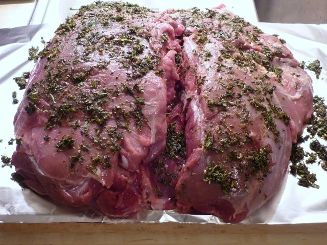 Rezept: Wildschweinkeule NT, dazu Kartoffelknödel und Rotkohl... Bild Nr. 5 Wildschweinkeule NT, dazu Kartoffelknödel und Rotkohl... - Rezept - Bild Nr. 5