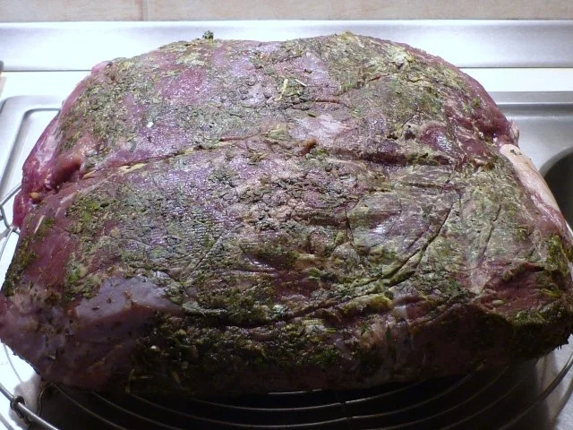 Rezept: Wildschweinkeule NT, dazu Kartoffelknödel und Rotkohl... Bild Nr. 7 Wildschweinkeule NT, dazu Kartoffelknödel und Rotkohl... - Rezept - Bild Nr. 7