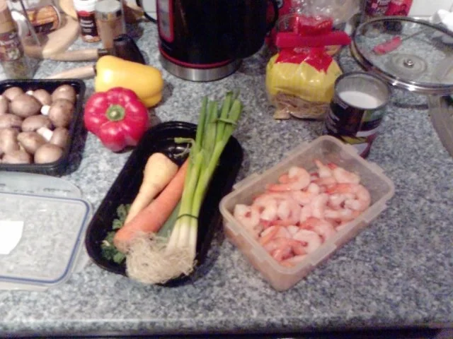 Zum 150igsten:  Schwarzer Tiger in Gemüse und Nudeln - Rezept - Bild Nr. 2