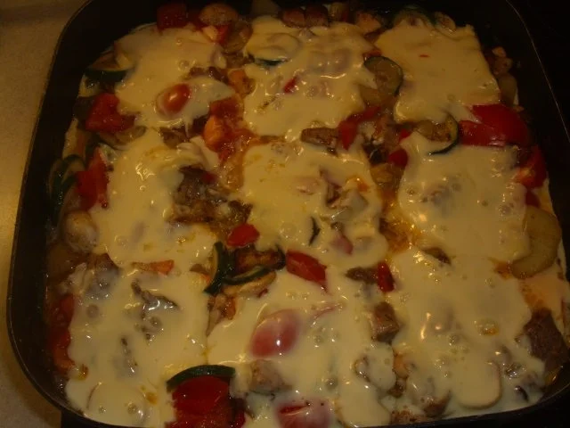 Gemüsepfanne mit Raclette-Käse - Rezept