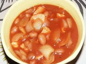 Chilibohnen-Putensteak-Zwiebel-Topf - Rezept