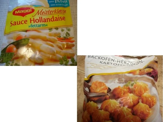 Schweinefilet mit Spargelspitzen und Herzogeinkartoffeln und Sauce Hollandaise - Rezept - Bild Nr. 6