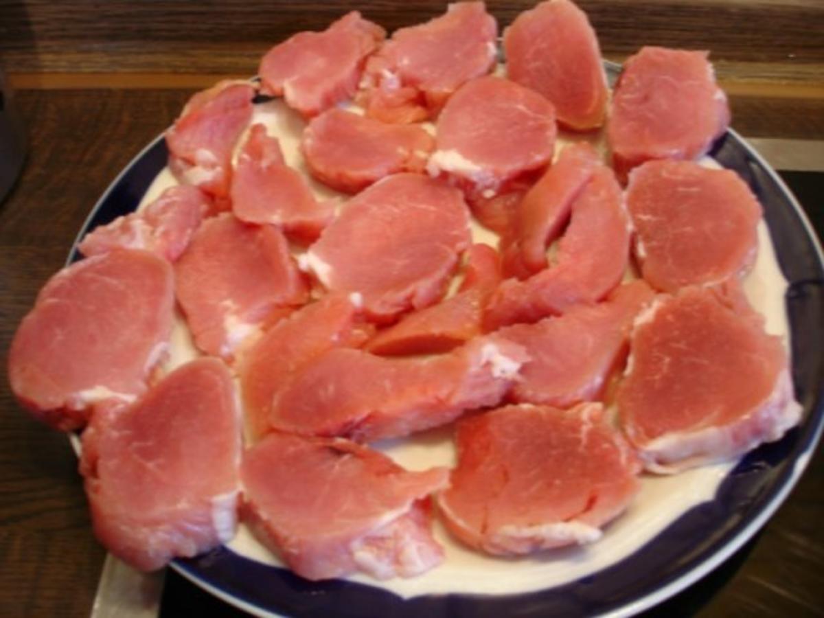 Schweinefilet mit Spargelspitzen und Herzogeinkartoffeln und Sauce Hollandaise - Rezept - Bild Nr. 2