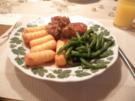 pfeffersteak, prinzessbohnen im speckmantel und kroketten - Rezept