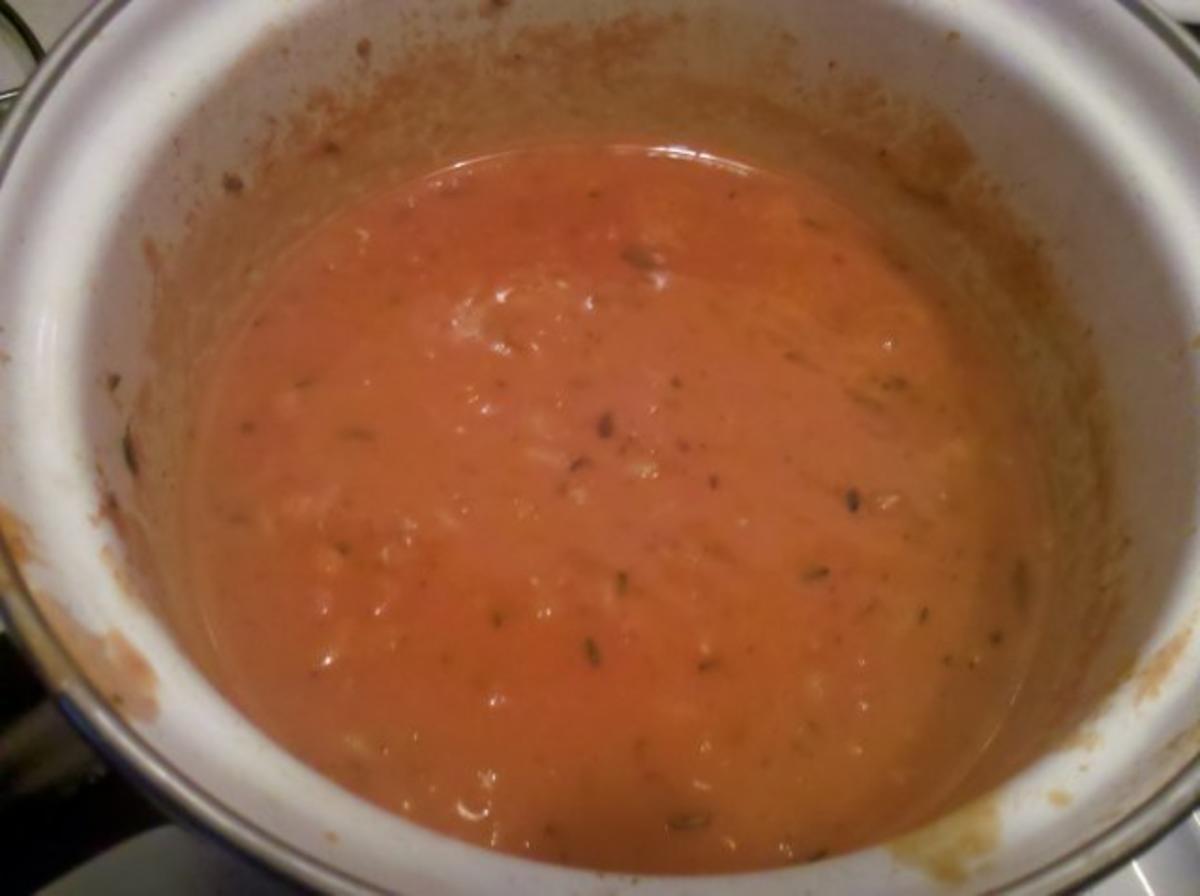 Suppe: Tomatig-sahnige Linsen-Reissuppe im Mediteranen Stil - Rezept - Bild Nr. 3