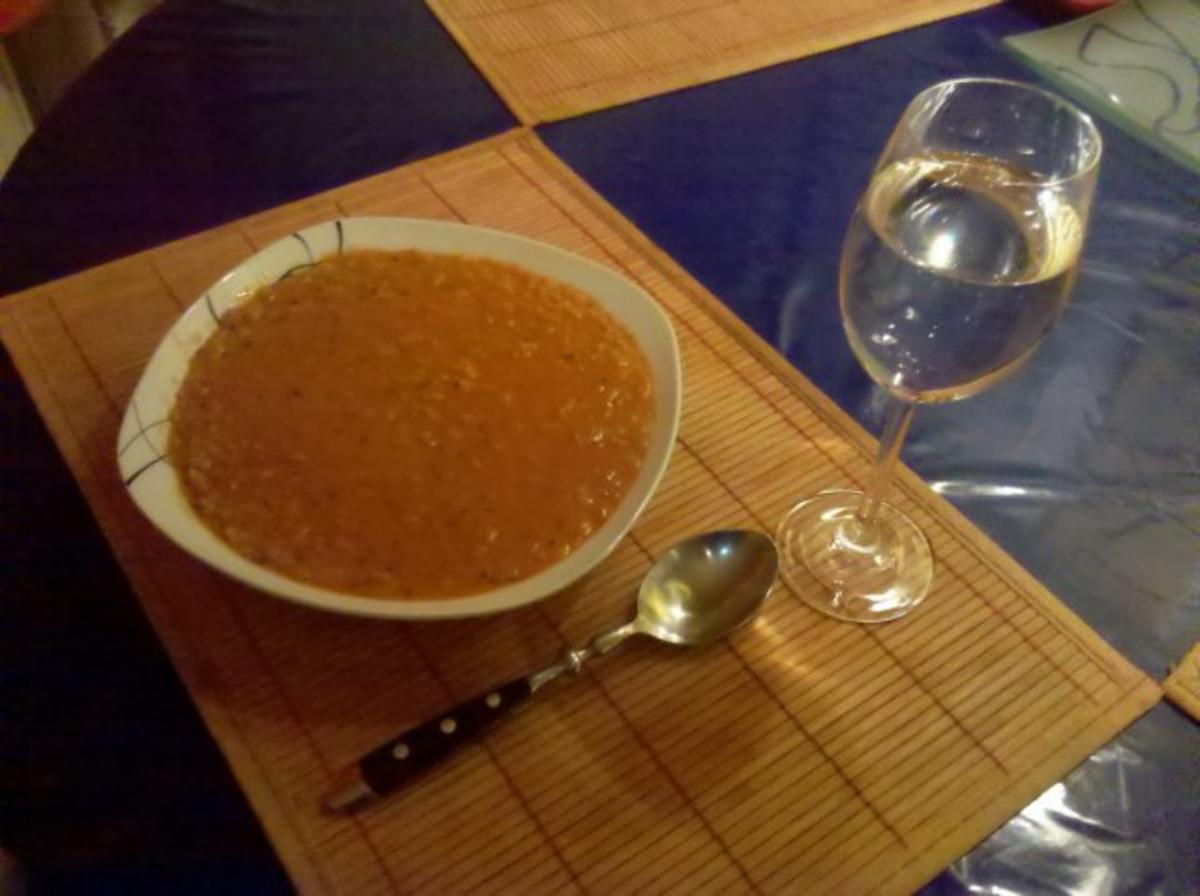 Suppe: Tomatig-sahnige Linsen-Reissuppe im Mediteranen Stil - Rezept - Bild Nr. 4