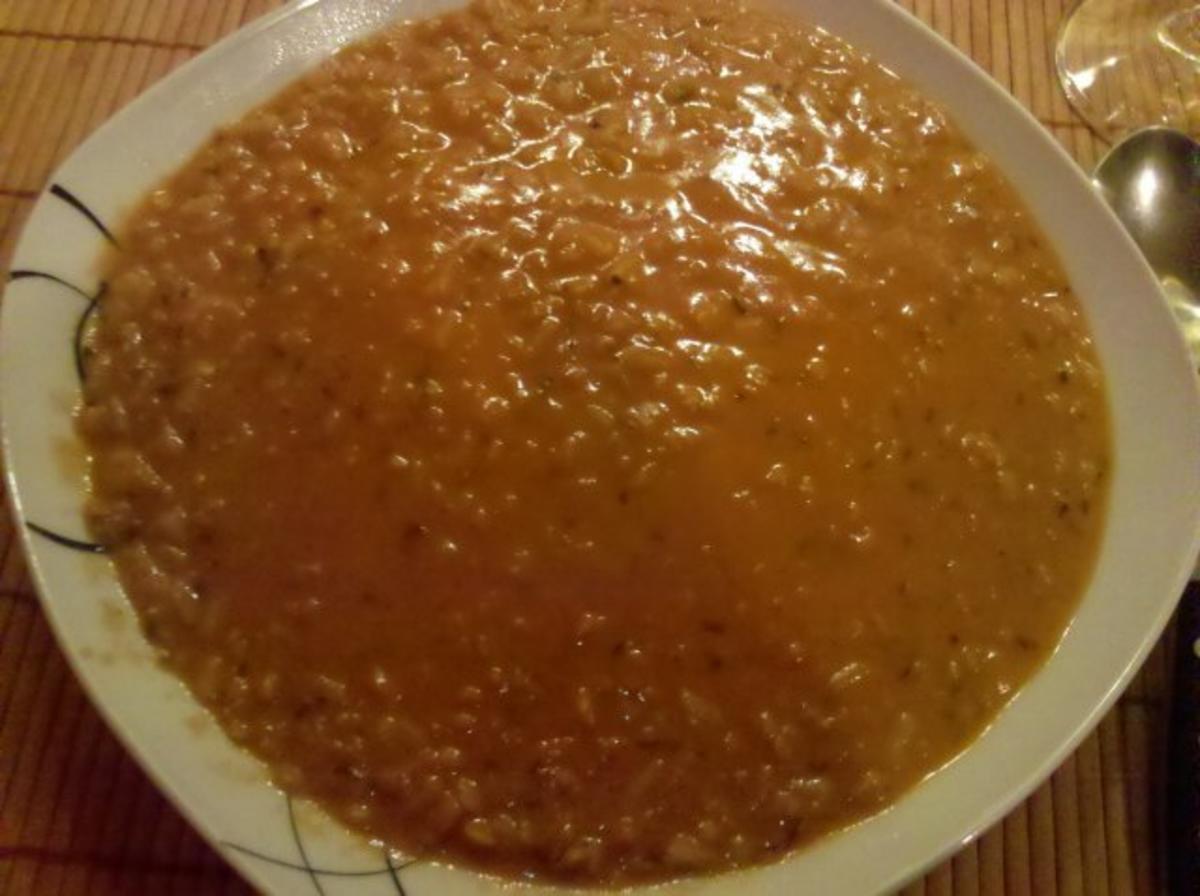 Suppe: Tomatig-sahnige Linsen-Reissuppe im Mediteranen Stil - Rezept - Bild Nr. 6