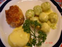 Rosenkohl mit Sauce Hollandaise und Mama´s Buletten und Salzkartoffeln - Rezept