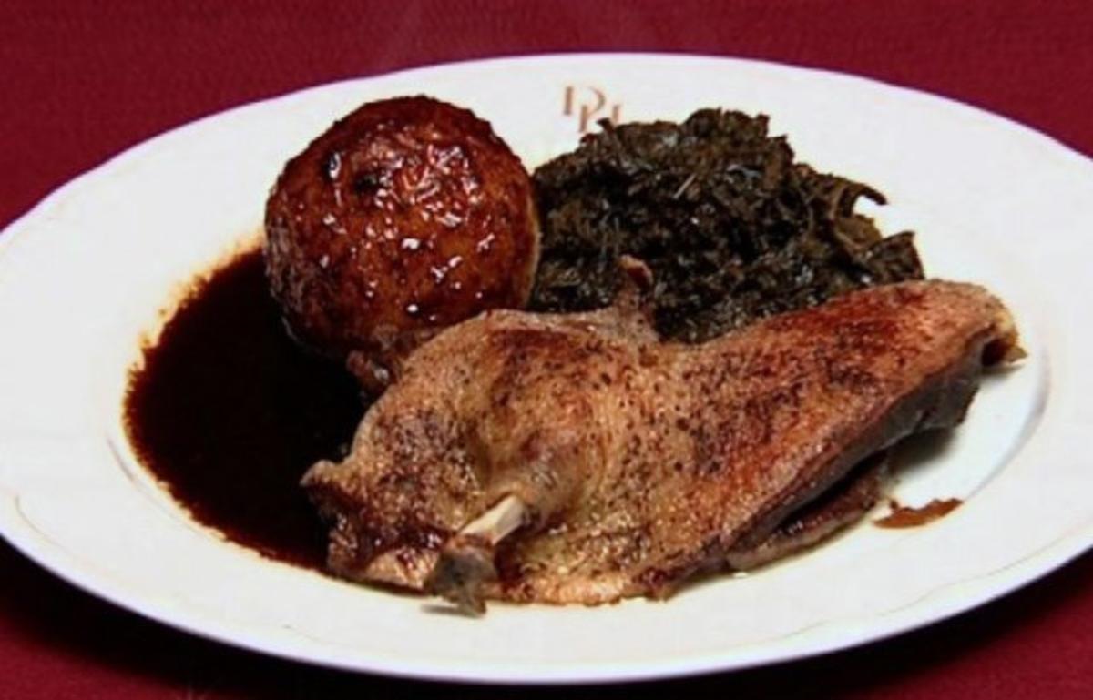 Ente mit Grünkohl an belgischer Biersoße (Uwe Fellensiek) - Rezept ...