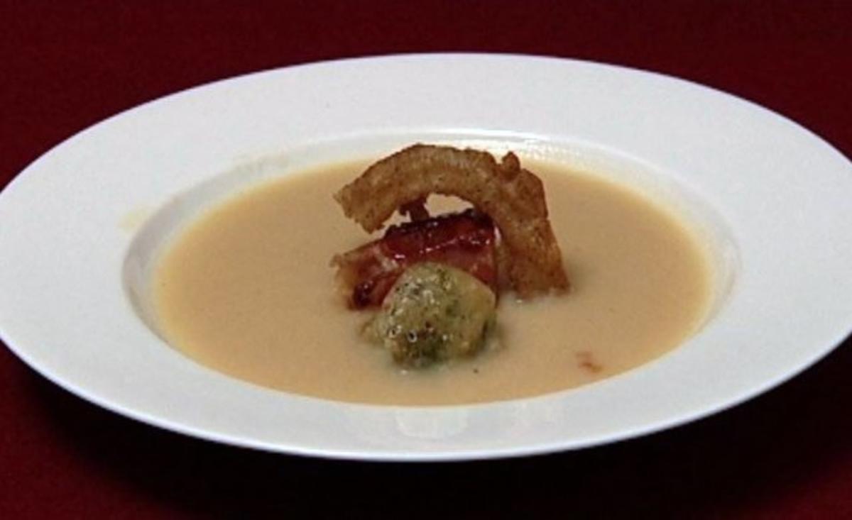 Bilder für Weiße Zwiebelsuppe mit Gemüse-Kaffee-Tempura (Thomas Strunz) - Rezept