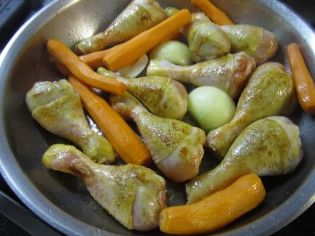 Hendlhax'ln mit Couscous und Karotten - Rezept - Bild Nr. 3