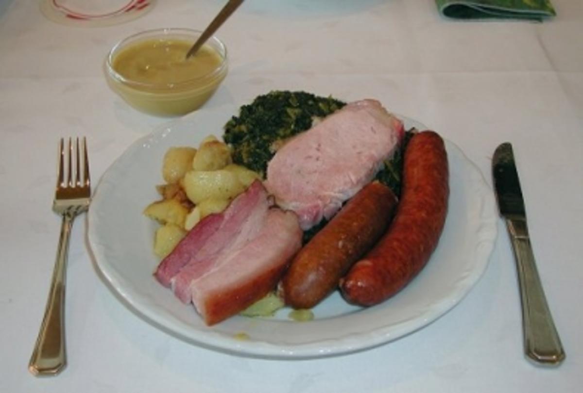 Grünkohl mit Leberkäse - Rezept