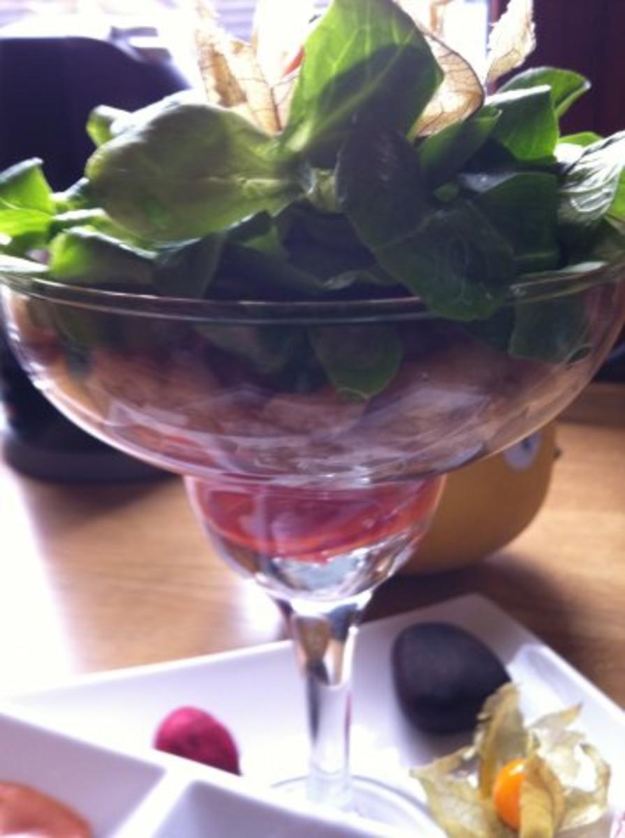 Garnelen-Cocktail.. mit marinierten Garnelen an Salat mit Früchten.... - Rezept - Bild Nr. 5