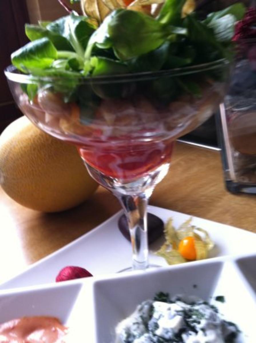 Garnelen-Cocktail.. mit marinierten Garnelen an Salat mit Früchten.... - Rezept - Bild Nr. 7