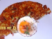 Schweizer-Rösti mit Schinken und Ei - Rezept