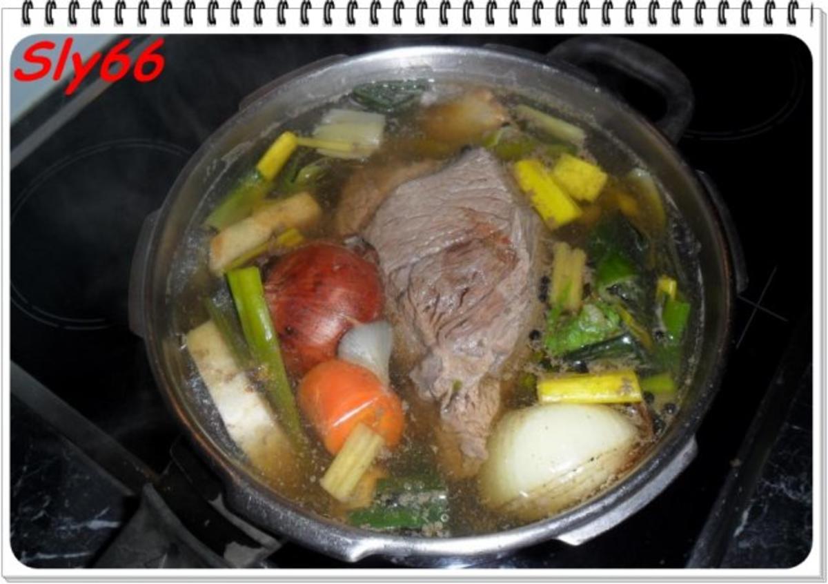 Suppen:Rindfleischsuppe aus Wadschinken - Rezept