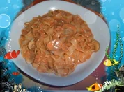 Pfannengericht : Nudelpfanne - Thunfisch  - Champignons - Rezept