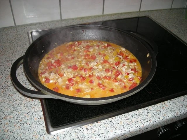 Gemüsekuchen arabischer Art ....mit gebratenem Hähnchen. - Rezept - Bild Nr. 4