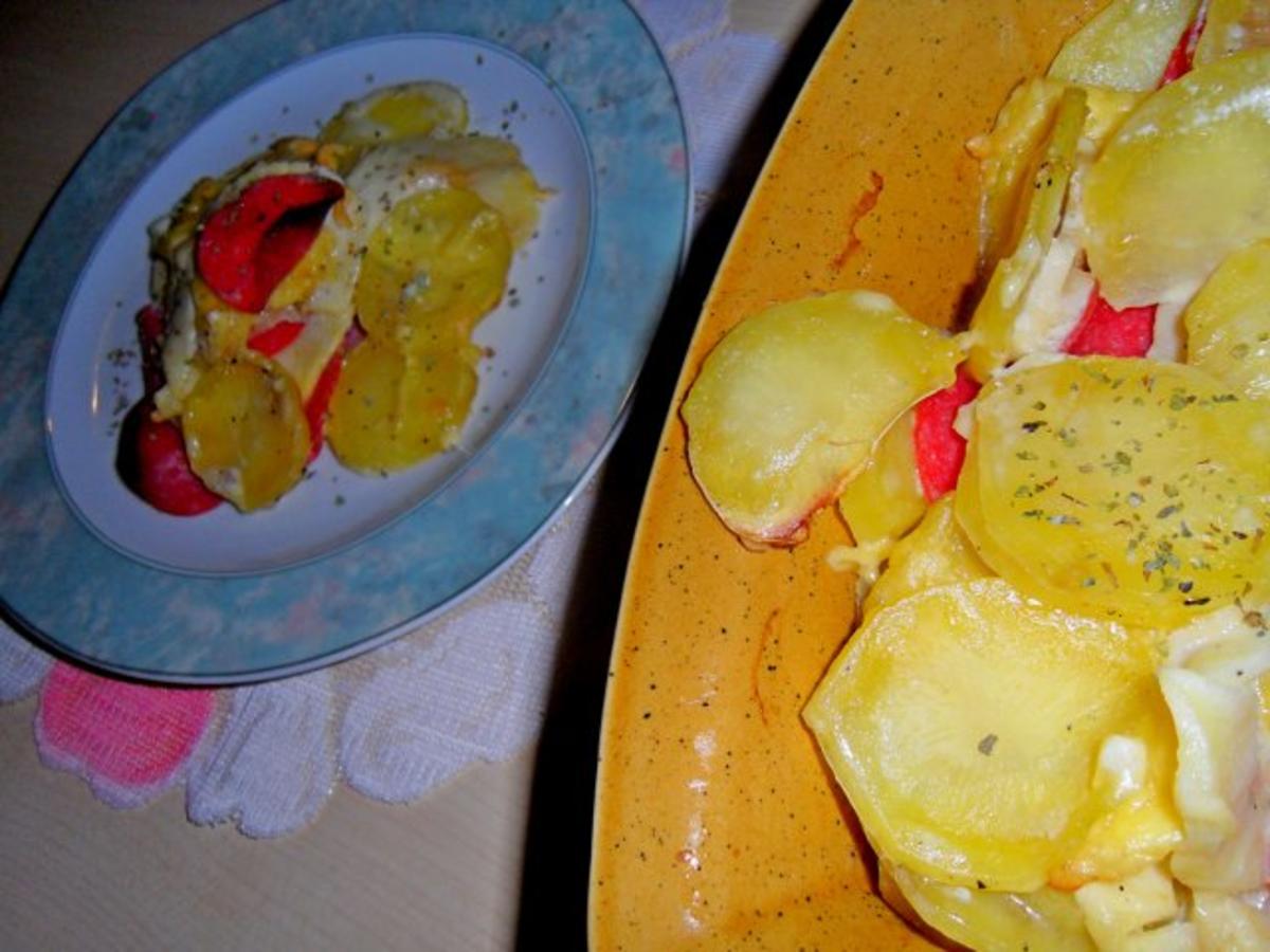 Apfel-Kartoffel-Gratin mit Salami - Rezept - Bild Nr. 3