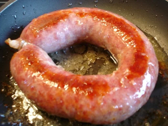 Schwartenwurst mit Sauerkraut und Kartoffeln - Rezept - Bild Nr. 5