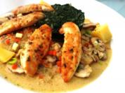 Hühnerbrust-Filets auf Champignon-Limone-Cognac-Sahne und Spinat - Rezept
