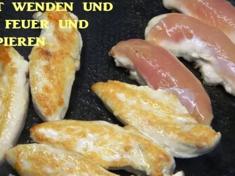 Rezept: Hühnerbrust-Filets auf Champignon-Limone-Cognac-Sahne und Spinat Bild Nr. 10 Hühnerbrust-Filets auf Champignon-Limone-Cognac-Sahne und Spinat - Rezept - Bild Nr. 10