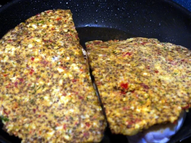 Hähnchenbrust unter mediterraner Pumpernickelhaube mit Süßkartoffelpüree - Rezept - Bild Nr. 7