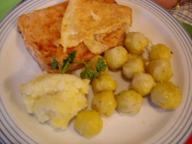 Gebackener Leberkäse mit Rosenkohl und Kartoffel-Püree - Rezept - Bild Nr. 9