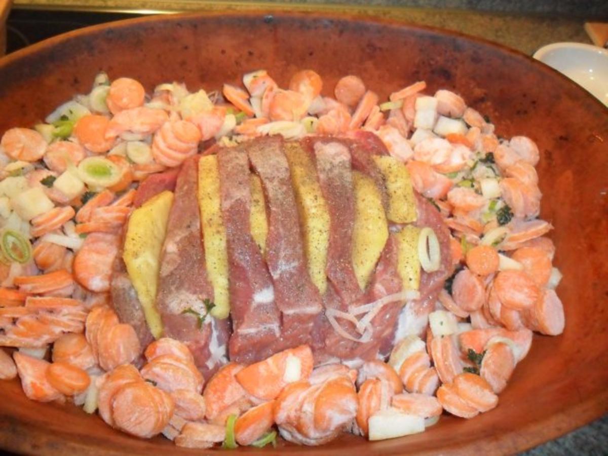 schweinekamm mit ananas,gemüse-schön scharf -im römertopf - Rezept - Bild Nr. 2