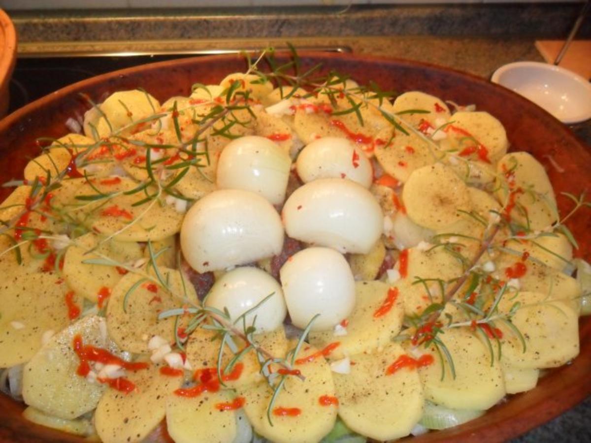 Schweinekamm mit ananas, gemüse schön scharf -im römertopf - einfach ...