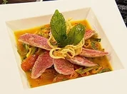 Gebratene Rotbarbe auf Bouillabaisse Gemüse - Rezept