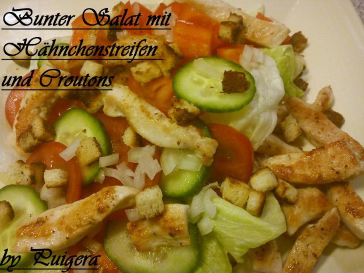 Bunter Salat Mit Hahnchenstreifen Und Croutons Rezept Kochbar De