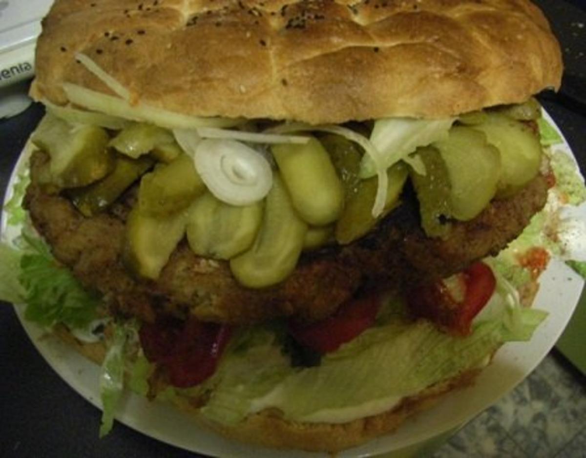 Riesen-Burger auch Party- Buffet - Rezept von Tandora