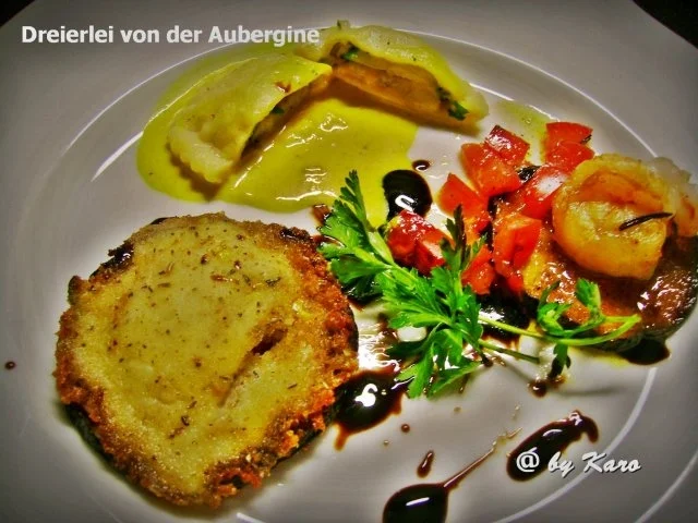 Dreierlei von der Aubergine - Rezept