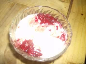 Vanilleeis selbsgemacht mit heißen Himbeeren - Rezept