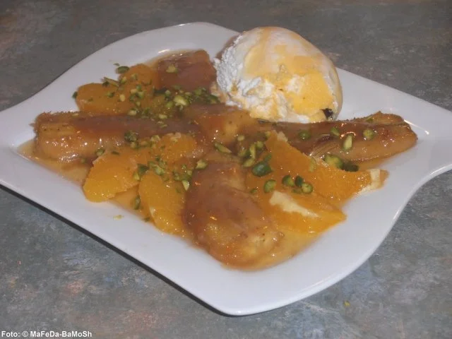 Früchteteller mit Eis - Rezept