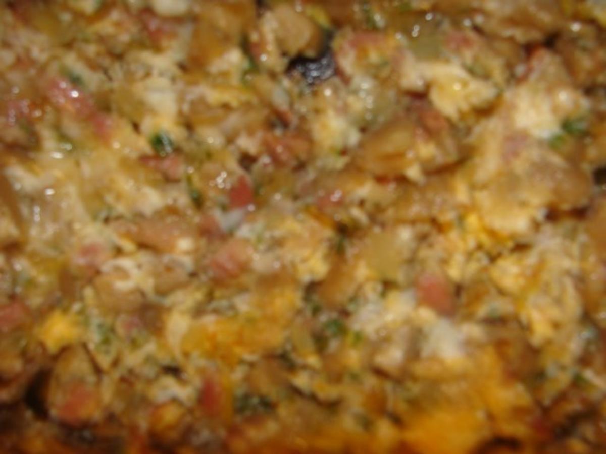 Abendbrot : Austernpilze mit Kochschinken und Rührei - Rezept - Bild Nr. 2