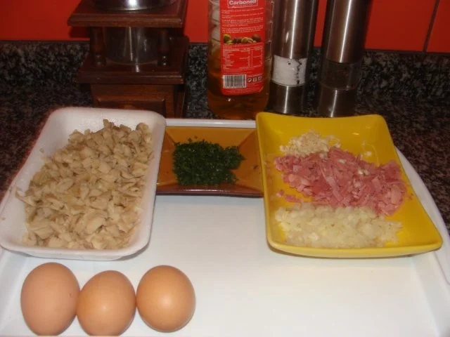 Rezept: Abendbrot : Austernpilze mit Kochschinken und Rührei Bild Nr. 3 Abendbrot : Austernpilze mit Kochschinken und Rührei - Rezept - Bild Nr. 3