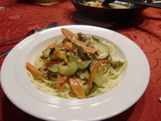 Gemüsepfanne mit Hackfleisch - Rezept